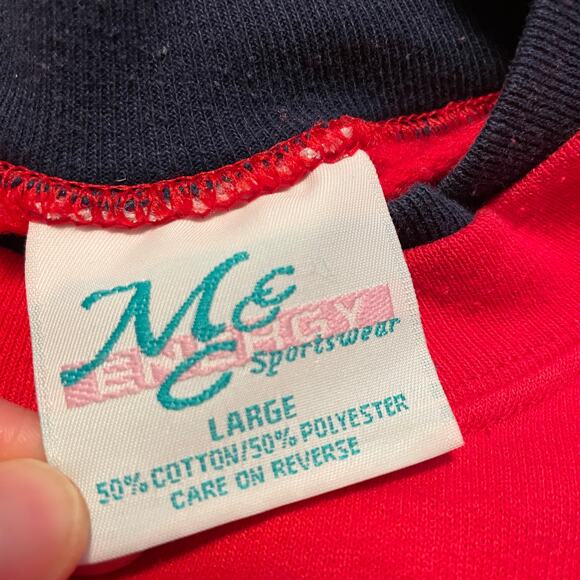 Vintage Snowman Christmas Tree Sweatshirt Womens Large MC Energy Sportswear Red - Picture 5 of 11